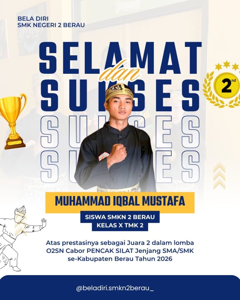Sabet Juara 2 O2SN Berau 2026, Tim Pencak Silat SMKN 2 Berau Harumkan Nama Sekolah